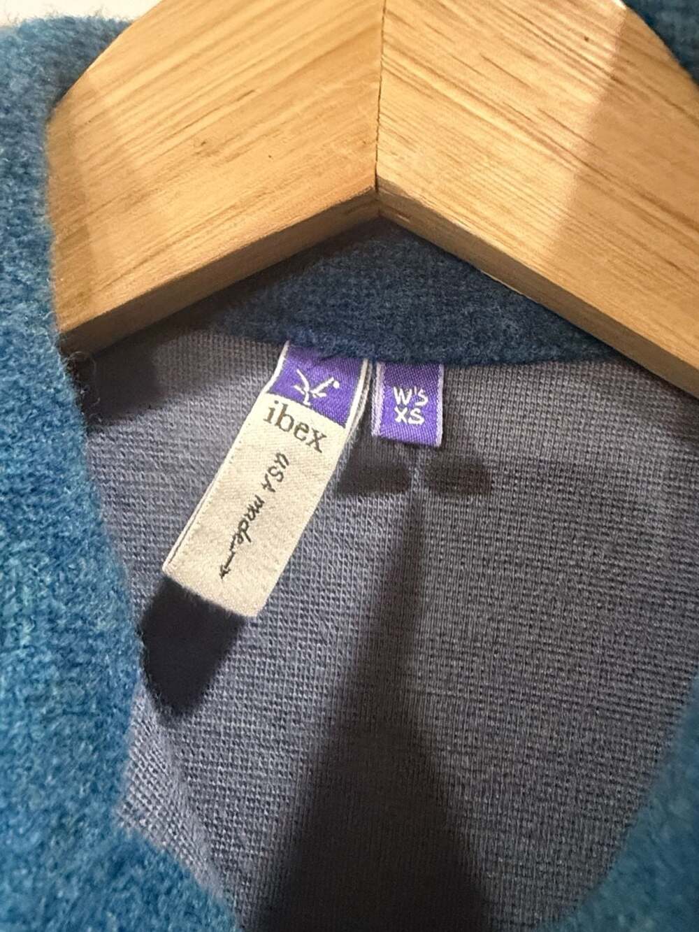 Ibex Wool Full Zip Jacket Size W's XS Blue
